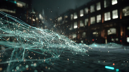 AI composition showing artistic randomness through layered gradients and glowing highlights