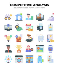 Competitive Analysis. 25 Essential Icons for Business Strategy