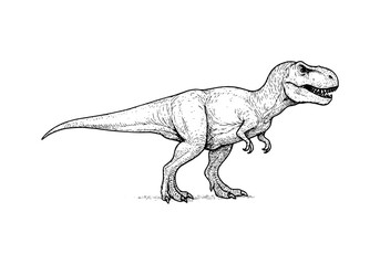 Tyrannosaurus rex TREX hand drawn simple sketch vector illustration
