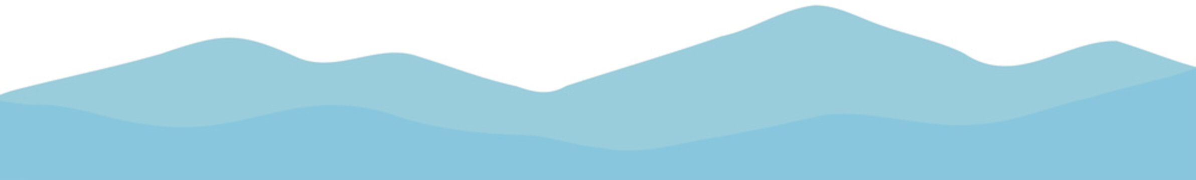 Minimalist Blue Mountain Range Silhouette Flat Vector Landscape