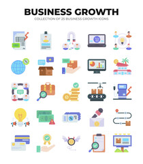 Collection of Business Growth Icons. Boost Your Business with Strategic Planning and Marketing