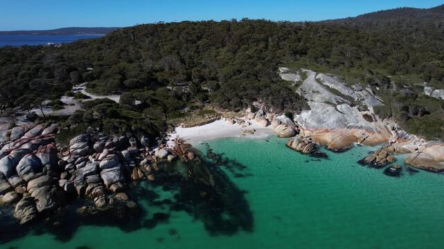 Sloop Reef, Taylors Beach In Tasmania, Australia - Drone Shot