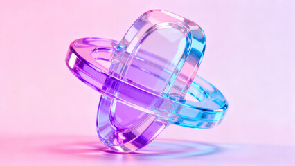 Transparent Colored Blocks: Stacked Pink, Purple and Blue Transparent Cubes