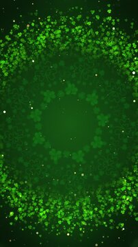 St Patrick's Day Background Loop with Clover Leaf Particles