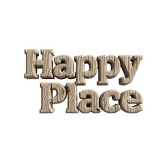 Rustic Wooden "Happy Place" Sign