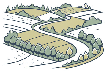 Isometric River Valley