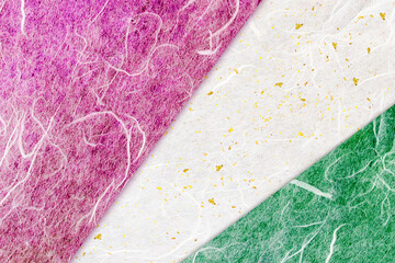 和紙_紫と白と緑