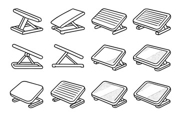 Footrest stripe ridge under rod pads icon desk vector traction surface hinge