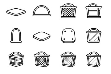 Tile plate fold icon icons vector basket slope highlight tilt foldable patch