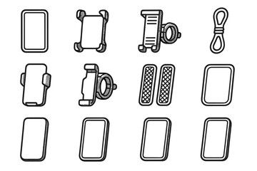 Vector cradle crest ridge shading bike ring tile clamp phone slim icon