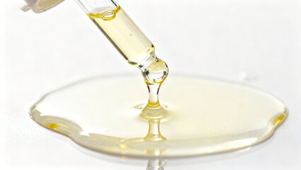 Experimental Still Life: Close-up of Transparent Liquid Dripping from a Dropper