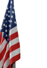 USA or American flag banner design isolated on transparent background  with copy space 3D render