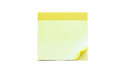 Yellow sticky note with curled corner