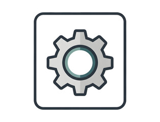Settings Gear Icon in Rounded Square UI Style
