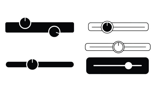 Black and white slider icons with different styles and configurations