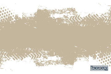 Distressed Grunge Background with Tire Tracks and Halftone Dots