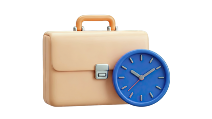 Briefcase with Clock Icon