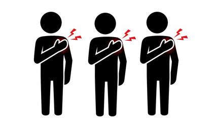 3 Pictogram Vector illustration of a person with shoulder pain
