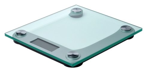 clear tempered glass digital scale for monitoring weight isolated on white background