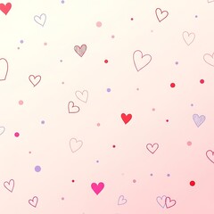heart shapes and dots on pink background