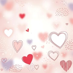 valentine day hearts on pastel background
