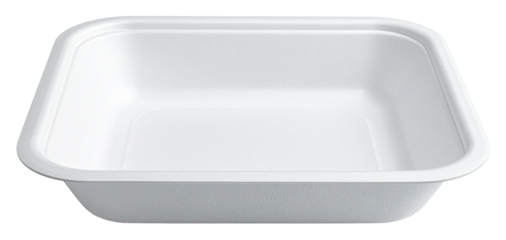 empty white styrofoam fast food tray isolated on white background
