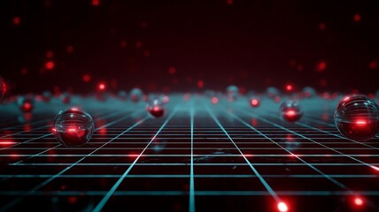 Glowing Data Streams and Neural Networks. Abstract Red Virtual Cosmos, IT and Internet Technology Background with AI and Cyber Concepts.