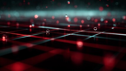 Glowing Data Streams and Neural Networks. Abstract Red Virtual Cosmos, IT and Internet Technology Background with AI and Cyber Concepts.