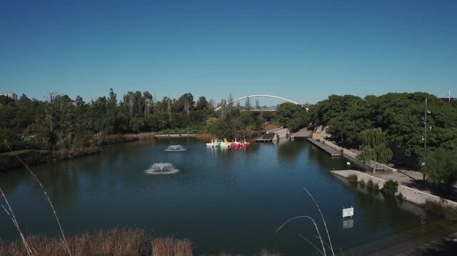 Valencia, spain - 2 sep 2025 Parque de Cabecera, river Turia