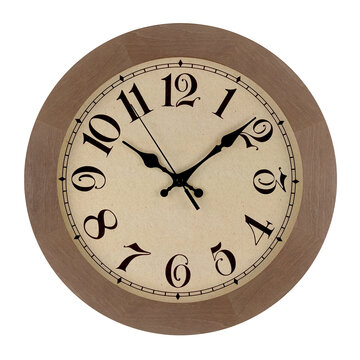 Modern style wall clock on transparent background.