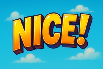 Nice Text Effect in Bold Comic Style on Blue Background