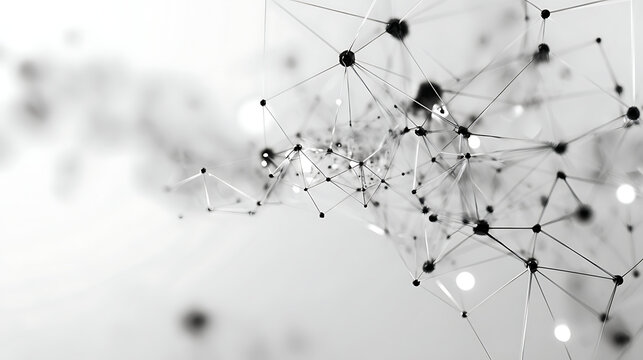 Complex network connections in modern technology and data visualization - Powered by Adobe