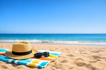 Minimal Beach Vacation Background for Travel Branding and Social Media Content