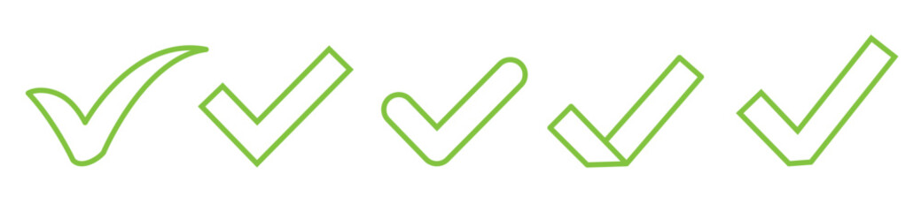 Variety outline tick shape element design set