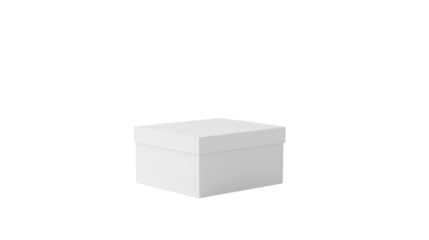 Minimalist white gift box simple 3D design isolated on a white background