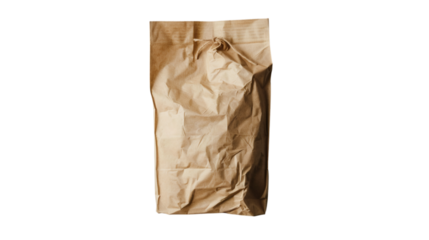 Mockup of a brown paper package bag isolated on a white background