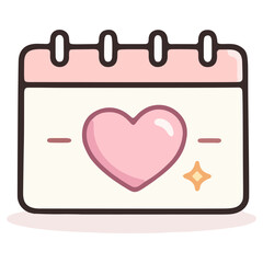 Illustration handrawn of valentine day calendar