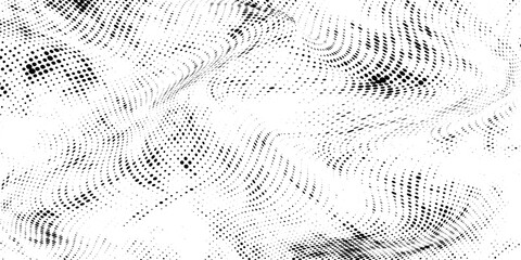 Halftone gradient. Dotted gradient, smooth dots spraying and halftones dot background seamless horizontal geometric pattern vector template set.