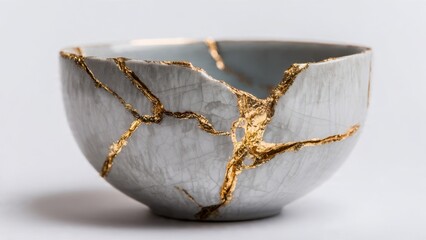 Kintsugi Bowl Repaired with Gold