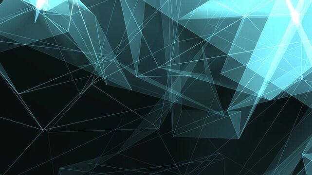 Abstract Blue Polygon Technology Motion Background, Abstract Blue Tech Polygon Motion Loop