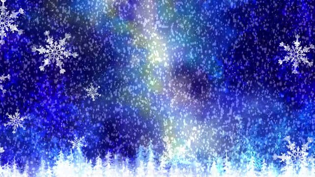 雪山に降る雪。大雪。ループ。