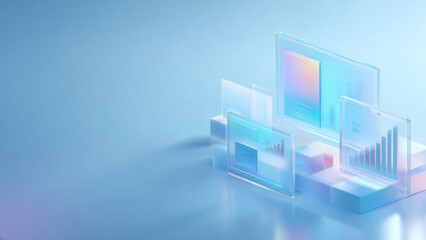 Glassmorphism Analytics Dashboard with Transparent UI Design