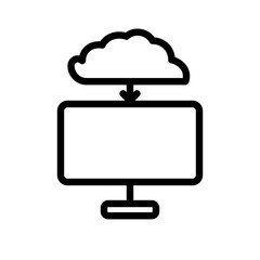 computer connected cloud icon