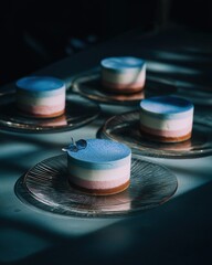 Desserts on plates during an evening gathering