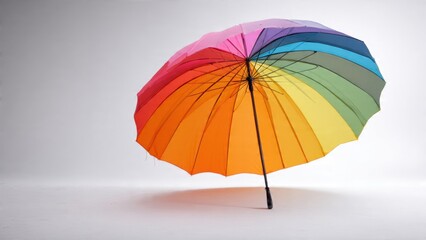 Colorful rainbow umbrella in the studio