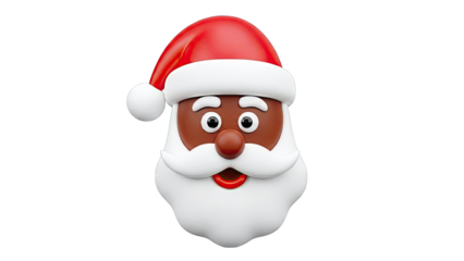 3D Cartoon Santa Claus Face