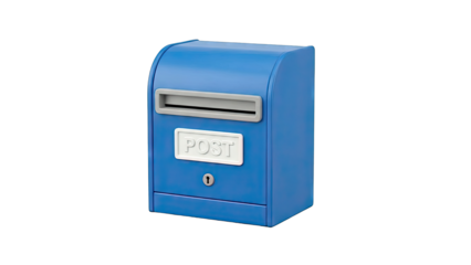 Blue Mailbox with POST sign