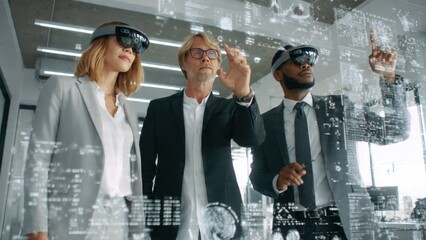 Diverse Business Team Using VR Headsets