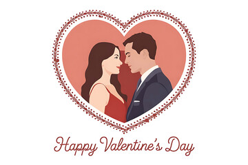 Valentines day couple embracing in heart shape