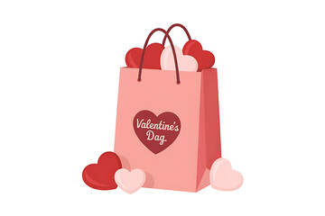 Valentines Day gift bag with hearts